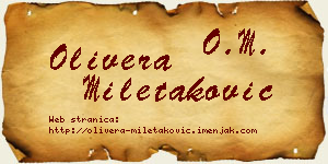 Olivera Miletaković vizit kartica